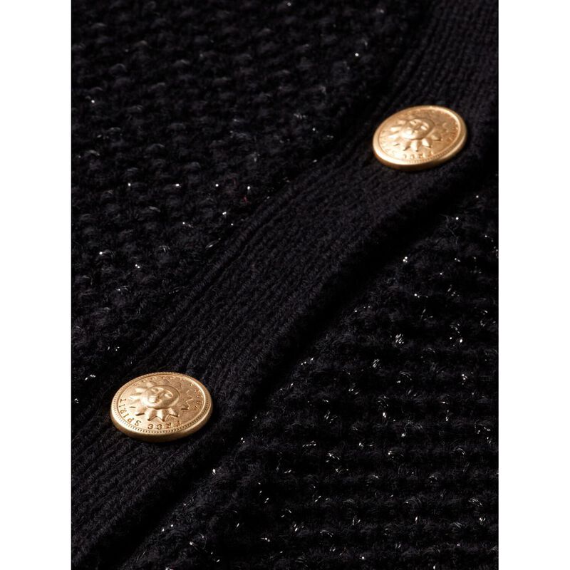 Scotch & Soda Metallic Tweed Stitch Cropped Cardigan image number 2